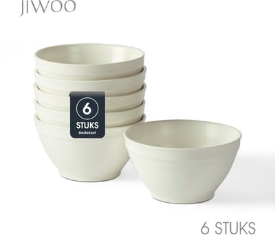 Set van 6 Kommen (Ø 11,8cm / 350ml) Ontbijtkommen, Mueslikom, Soepkom, serviesset 6 persoons, Geschikt voor restaurants, hotels, banketten, familiefeesten, en picknicks, Magnetron-vaatwasserbestendig, Keramiek