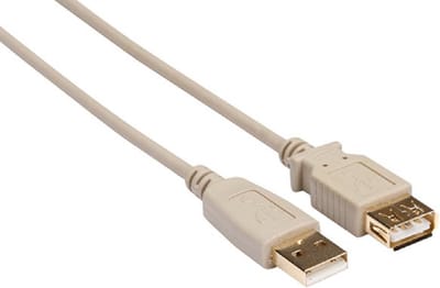 USB verlengkabel - Usb 2.0 A- Mannelijke Stekker Naar Usb 2.0 A-Vrouwelijke Stekker - Zwart - 1.8 M - Verguld