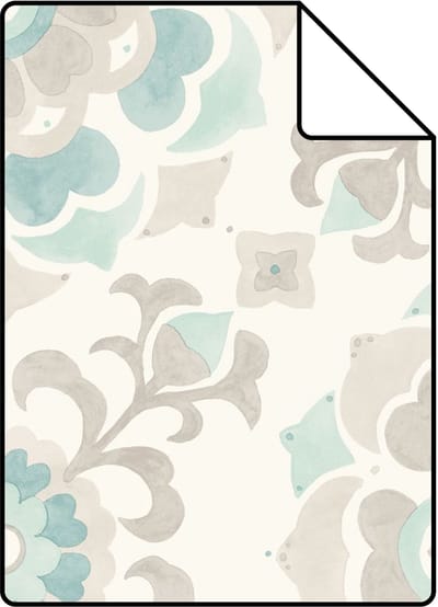 Proefstaal Origin Wallcoverings behang suzani bloemen celadon groen - 26,5 x 21 cm - 347423-S