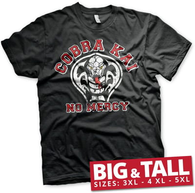 Cobra Kai No Mercy T-shirt voor grote maten, zwart