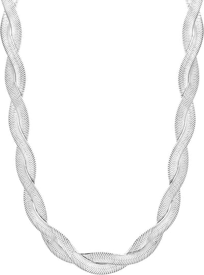 Lucardi Dames Ketting gedraaid - Echt Zilver - Ketting - Cadeau - 45 cm - Zilverkleurig