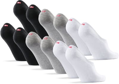DANISH ENDURANCE Onzichtbare Katoen Sokken - Ademend en anti-slip Hiel - Unisex - Maat 39-42
