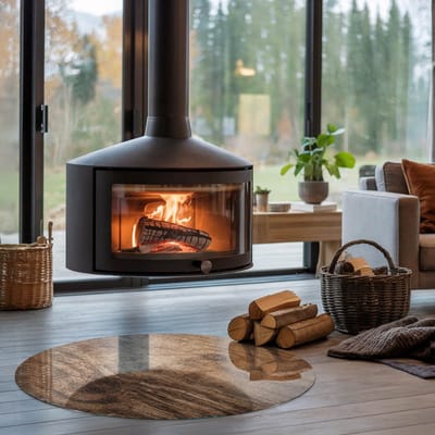 Coloray Vloerplaat Houtkachel - Plaat voor Onder Houtkachel - 100 cm x 100 cm - Open Haard Accessoires - Bruin Vloerplaat Kachel - Onderplaat - Plaat onder Houtkachel - Kachel Onderplaat - Onderplaat Voor Houtkachel