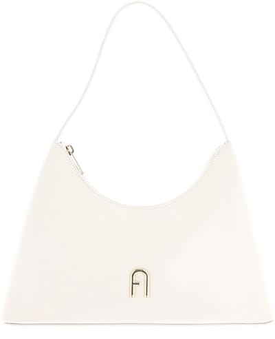 FURLA Leren schoudertas Diamante Shoulder Bag Panna wit