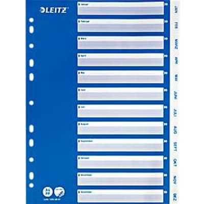 LEITZ® PP-indexbladen met blauw dekblad, kalender jan.-dec.
