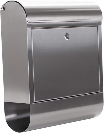 Brievenbus RVS - Wandbrievenbus brievenpost - Post ontvangen - Met krantenrol - 38.5x43.5cm - Zilver