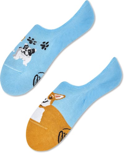 Many Mornings onzichtbare unisex sneakersokken - Playful Dog No Show - Unisex - Maat: 35 - 38