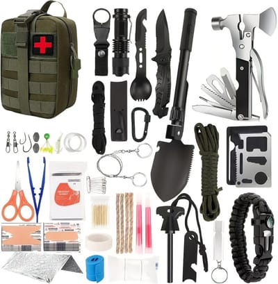 DreamGoods Rampenrugzak - 28-Delig Overlevingspakket - Survival tas voor Oorlog, Stroomuitval & Rampen - Noodpakket