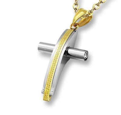 Amanto Ketting Apdil G - 316L Staal PVD - Kruis - 25x41mm - 60cm