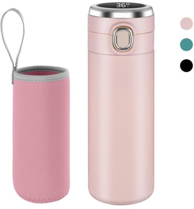 Dailygoody - Reismok - Herbruikbare koffiebeker - Lekvrij deksel - Roze - Isolatie - BPA-vrij - Voor warme en koude dranken