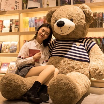 Amerikaanse Grote Beer Pop Grote Maat Teddybeer Pluche Speelgoed Knuffelbeer Lintbeer Schattige Grote Beer Cadeau Cadeau voor Vriendin 80cm