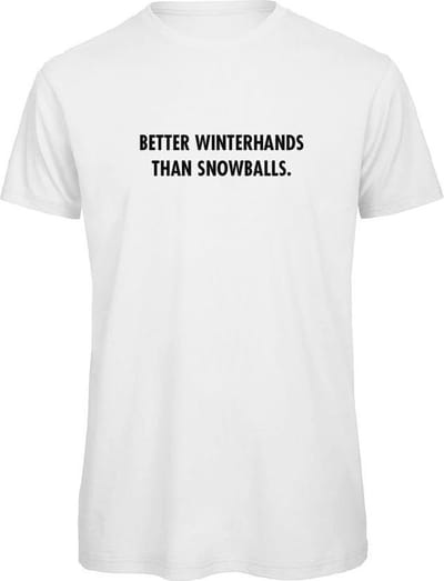 Better winterhands than snowballs wintersport t-shirt Wit XL- zwart - soBAD. | Foute apres ski outfit | kleding | verkleedkleren | wintersport t-shirt | wintersport dames en heren