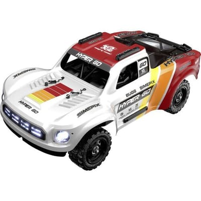 MJX Wit-rood Brushless 1:14 RC auto Elektro Short Course 4WD RTR 2,4 GHz Incl. accu en lader, Met lichteffect