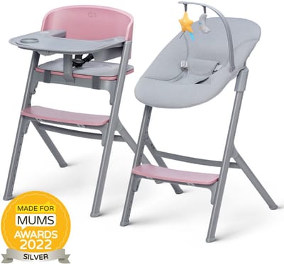 Kinderkraft LIVY 4-in-1 Kinderstoel met CALMEE Schommelstoel - Voor Pasgeborenen tot 110 kg - Verstelbare Zitting en Ergonomische Rugleuning - Roze
