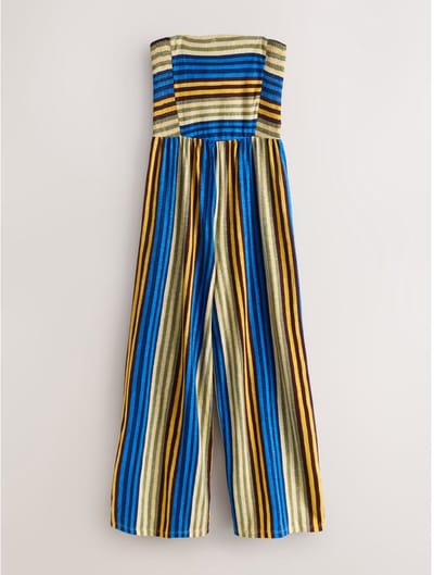 Next - Dames - Jumpsuit met bandeau-top en wijde pijpen - Tall - Blauw