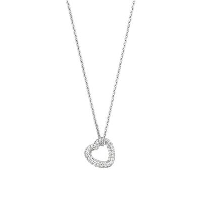 TI SENTO Dames Ketting - 925 zilver - Zirconia wit - Maat 42 - 34022ZI
