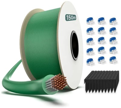 DIMICO - Perimeterdraad grasmaaier - Begrenzingskabel robotmaaier - Groen - Universeel - 150M - 450 pinnen + 15 connectoren