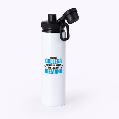 Hacebo® - Als deze collega waterfles met draaidop zwart - Collega - een collega - werk - afscheidscadeau - verjaardagscadeau - kado - water fles - 850ML