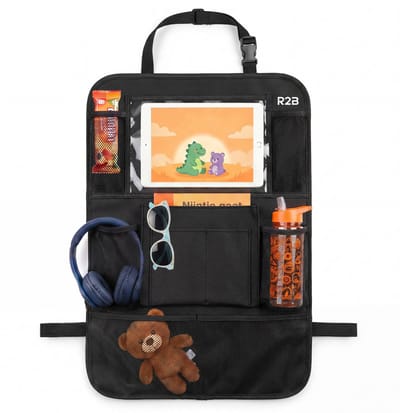 R2B Auto Organizer Autostoel - 1 Stuk - Autostoel Organizer voor Kinderen - 8 Opbergvakken met Tablethouder - Waterafstotend 600D Polyester - Universele Pasvorm