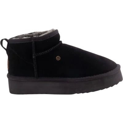 Warmbat Durack Suede Boot Plateau Dames Laarzen - Zwart