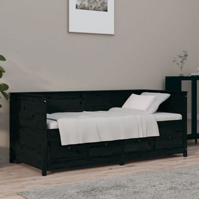 vidaXL - Slaapbank - 90x190 - cm - massief - grenenhout - zwart