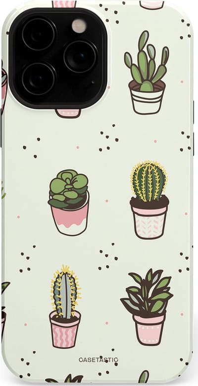 Casetastic Hoesje Geschikt voor Apple iPhone 13 Pro Max Magsafe - Stijlvolle Beschermende Duo-layer Case - Familie Cactus