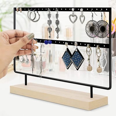 ***Luxe Oorbellen Sieradenhouder - Walk in closet - Display voor Sieraden - Oorbellen Organizer- Oorbellenrek - 27x27x7 cm - van Heble® ***