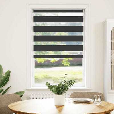 vidaXL - Zebra - rolgordijn - 75x150 - cm - stofbreedte - 70,9 - cm - zwart