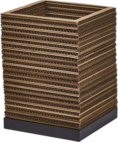 OSRAM tafellamp Decor Cardboard Vierkant bruin van golfkarton, lichtgewicht, E27, 200 mm diameter , lampenkap van gerecycled materiaal, duurzaam dankzij vervangbare lichtbron, eenvoudig te installeren