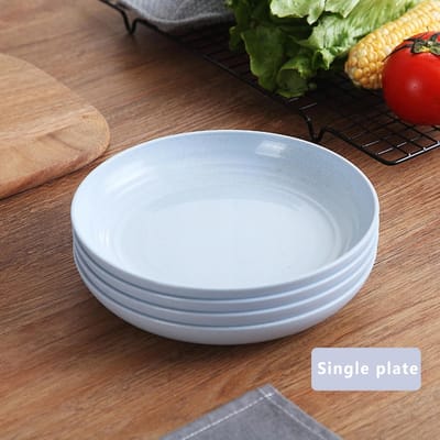 Onbreekbare Duurzame Borden Servies 1 stuks Tarwestro Bord Herbruikbare Dinerborden Lichtgewicht Tafelgerei Keukenaccessoires 7.8 inches