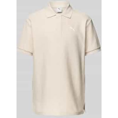 Relaxed fit poloshirt met labelstitching