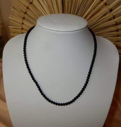 Kralen Collier 4mm. Natuurlijke Onyx