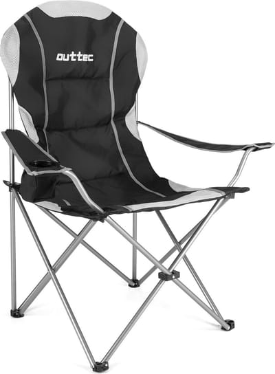 Outtec® Campingstoel - tot 130kg - Bekerhouder & Draagtas - Visstoel, Vouwstoel, Vouwstoel, Tuinstoel, Lichte Campingstoel, Strandstoel