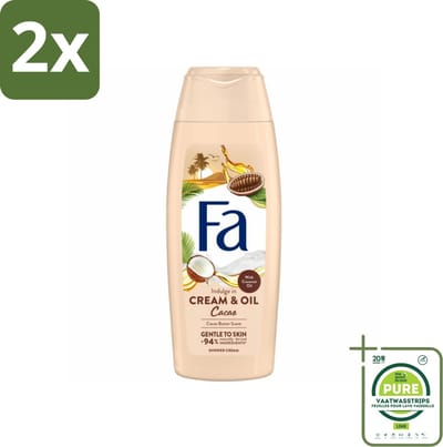 Fa - Cream & Oil Cacao - Douchecrème - Cacaoboter Met Kokosolie - 250 ml - Voordeelverpakking - 2 stuks - Douchecrème - Cacaoboter