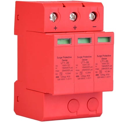By shayne - DC Overspanningsbeveiliging - Professionele Bliksemafleider - Betrouwbare Beveiliging - 3P 3,0 kV - Bliksembeveiliging - Geschikt voor El.
