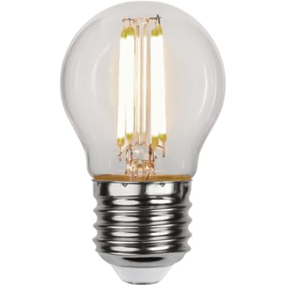 3 standen - Standaard bol - E27 - 4.2W - Warm Wit - 3000K - Filament - Helder
