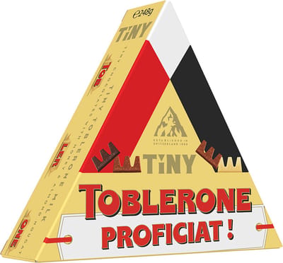 Toblerone chocolade geschenkdoos met opschrift "Proficiat!" - Toblerone Tiny chocolademix - 248g