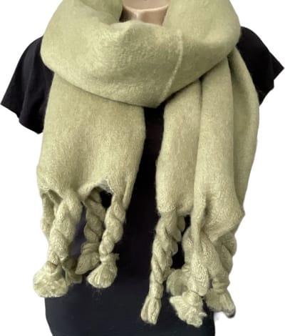 Warme Dames Sjaal - Dikke Kwaliteit - Groen - 190 x 45 cm (01312#)