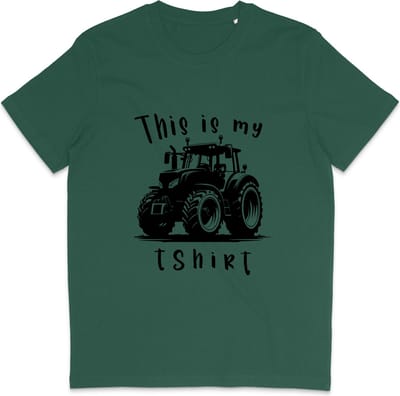 Grappig T Shirt Heren en Dames - This Is My Tractor T Shirt - Groen - XS