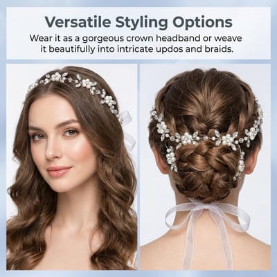Bloemenkrans haarband 1 stuk bruid haarsieraad zilver bruiloft haaraccessoires bruid bloemen bruidssieraden haar parels communie bloemenkrans haar dames