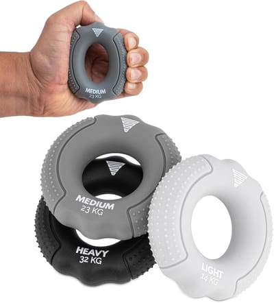 Thijox - Grip Strength Trainer Set voor Hand- en Onderarmtraining, 3 Weerstanden, Draagbare Handtrainer voor Calisthenics, Fitness, Krachttraining, Id