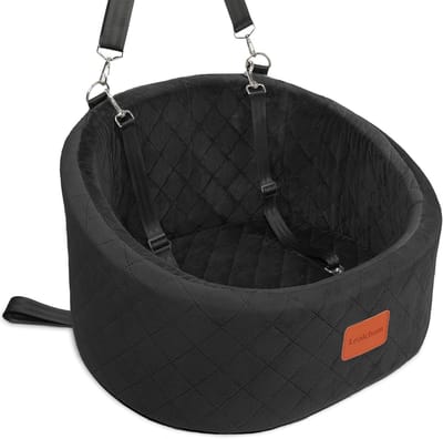 Honden Autostoel - Reisbed Auto - Veilig Reizen - Ultrazacht Fluweel - 50x45x33 cm - Zwart