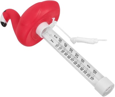 Zwembadthermometer Flamingo - Waterthermometer Drijvend - Zwembad Temperatuur Meten - Kindvriendelijk Ontwerp - 24 cm Lengte - Rood