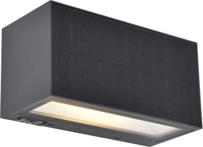 LUTEC - Inka Solar Hybrid wandlamp voor buiten - LED - Donkergrijs