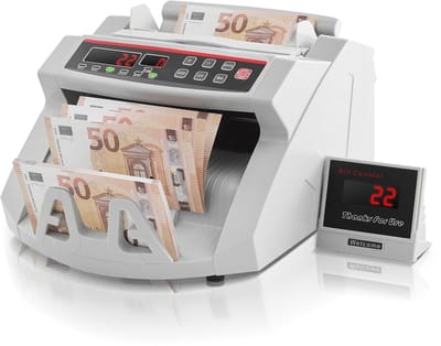 Bankbiljet Tellers - Geld Tellers - Snel Tellen Geld - Met Valsgeld Detectie - 1000 Biljetten/Min - Zwart