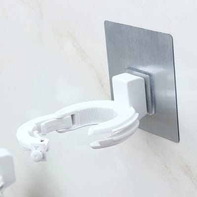 2 Stuks - Douchegel houder - Wandgemonteerd Opbergrek - Mop Houder - Antislip - Zelf clip hanger -  keukenhulpmiddelen