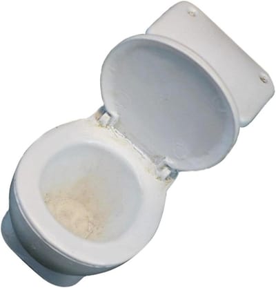 Miniatuur Toilet - Poppenhuis Accessoire - Poppenhuis Decoratie - Fijn Vakkmanschap - 8x5x9 cm - Wit