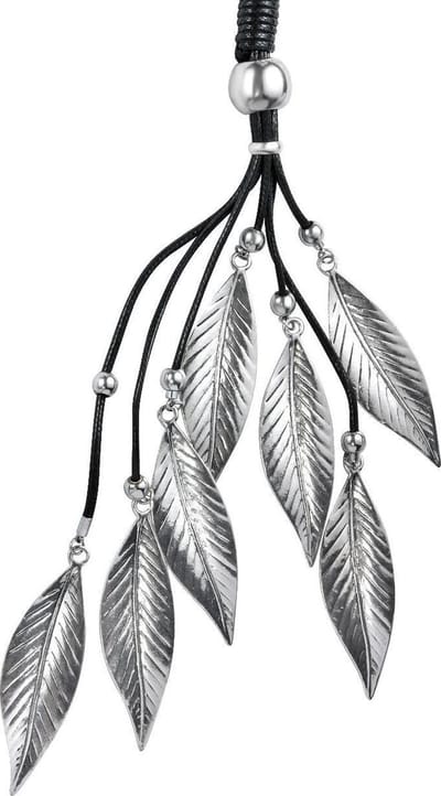Behave - Lange ketting met bladvorm hanger - Boho chic sieraad