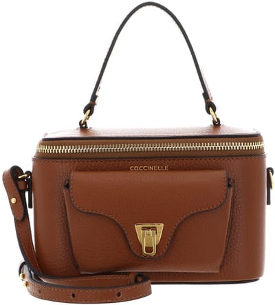 COCCINELLE Leren handtas schoudertas Beat Generatio Crossbody Bag Cognac bruine