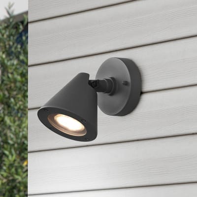 TRIO KAVERI - Wandlamp - Antraciet - excl. 1x GU10 4,9 W - Licht apart schakelbaar - Flexibel - Buitenverlichting - IP44